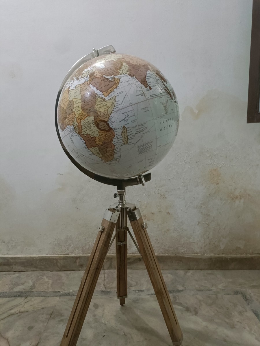 Education world Globe Modern Map Atlas Globe With Wooden Tripod