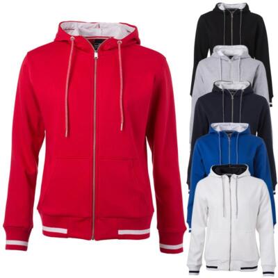 Damen Club Sweat Kapuzenjacke mit Reißverschluss, 6 Farben | James & Nicholson
