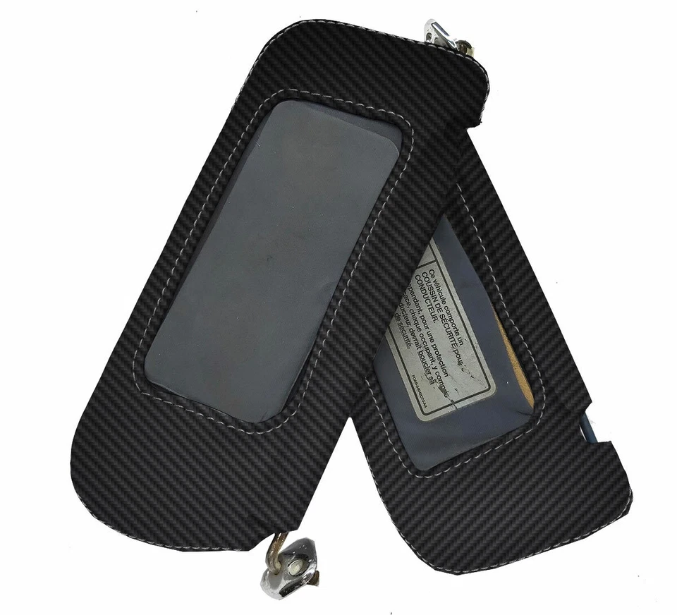 Солнцезащитные козырьки из углеродного волокна подходят для Ford Mustang 1987-1993 годов выпуска с черной серой строчкой - Изображение 2 из 4