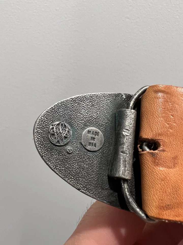 CINTURÓN DE CUERO CON HEBILLA DE MOTO TRIUMPH VINTAGE 1975 NORTON. Hecho en USA AÑOS 70 Raro Foto 4 de 4