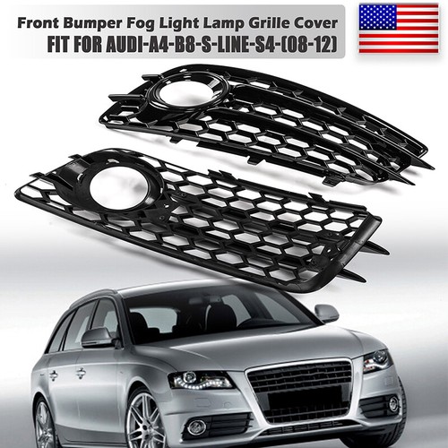 Parrilla Delantera Tipo Panal Negra Para Audi A4 B8 / S4 S-Line 2008-2012