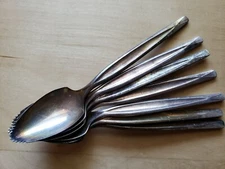 6 Vintage Collectible ANTIQUE SPOONS 6", Wm ROGERS MFG CO SILVER  PLATE 