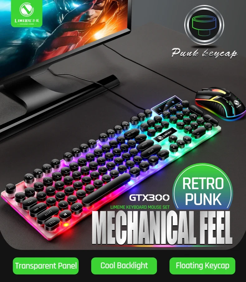 Gaming Keyboard and Mouse Set, Rainbow, Waterproof Keyboard, 1000 DPI Mouse - Image 2 of 4