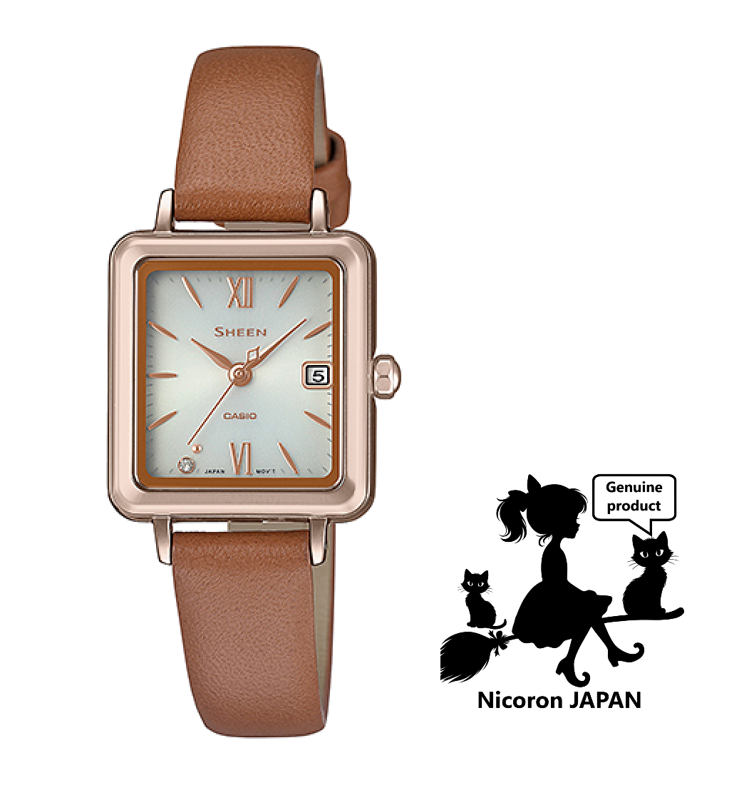 【極美品】CASIO SHEEN 腕時計 SHS-D400CGL-7AJF CASIO SHEEN Women's Watch SHS-D400CGL-7AJF Solar powered Kawaii