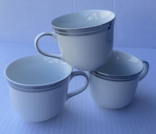 2006 Royal Doulton PURE PLATINUM White Fine Porcelain COFFEE/TEACUPS Set 3 - Picture 14 of 16