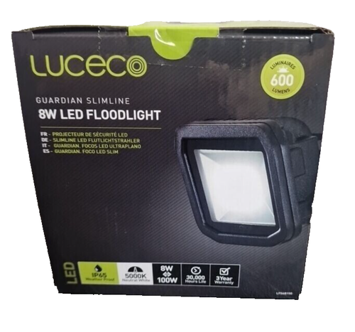 Luceco LED Fluter Garten Slimline Hof Haus Sicherheit Licht 8W 600LM 5000K - Bild 2 von 4