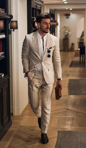 mens casual linen suits