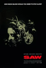 2004 Saw Movie Poster 11X17 Horror Jigsaw Cary Elwes Danny Glover 🩸🍿
