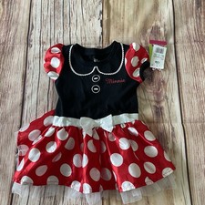 NEW Disney Minnie Mouse Girls Baby Toddler Dress Costume Size 12M Polka Dots