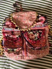 Beautiful Embroidered Backpack In Vibrant Colors