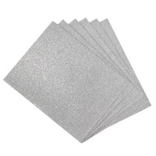 15Pcs 10.8x8.5 Inch EVA Foam Sheets Glitter 2mm Thick Crafts Foam, Silver Tone