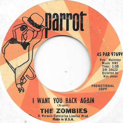 #ad THE ZOMBIES I Want You Back Again on Parrot garage PROMO 45 HEAR $12.00