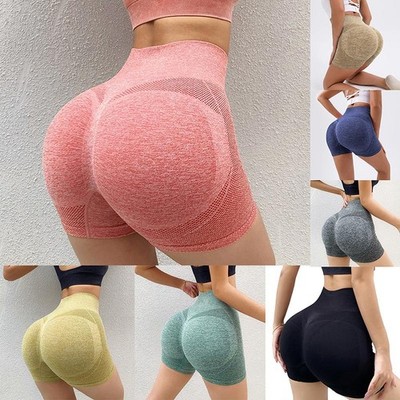 Women High Waist Push Up Gym Shorts Yoga Fitness Running Workout Shorts