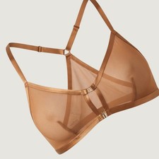 Auden Women Caramel Brown Mesh Bralette Racerback Bra XL NEW