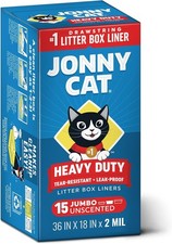 Jonny Cat Heavy Duty Jumbo Tear-Resistant Litter Box Liners, 15 Count free shipp