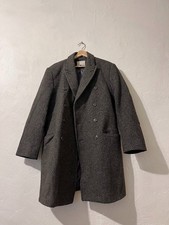 Banana Republic Tweed Coat Men L Green Wool Bl Double Breasted