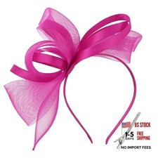 Fascinators Hats for Women Fascinator Headband Tea Party Hat Derby Hot Pink