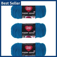 Red Heart Super Saver Yarn 3 Pack Delft Blue Worsted 100 Acrylic For Knitting