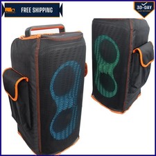 Durable and Stylish JBL PartyBox 120 Cover with Storage Pockets - Black Orange