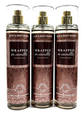 NEW 3 BATH BODY WORKS WRAPPED IN VANILLA FINE FRAGRANCE MIST BODY MIST 8 FL OZ