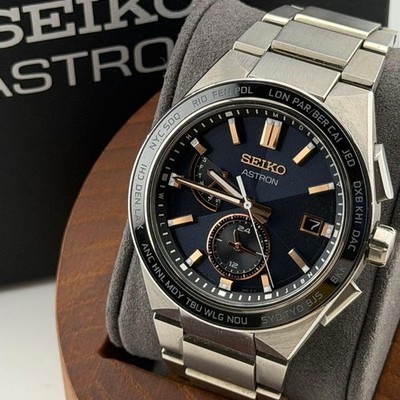 Seiko Astron SBXY053 With Box Solar Blue Titanium
