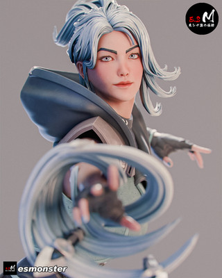 Jett Valorant- Figure 3d Print Model kit Unpainted Unassembled