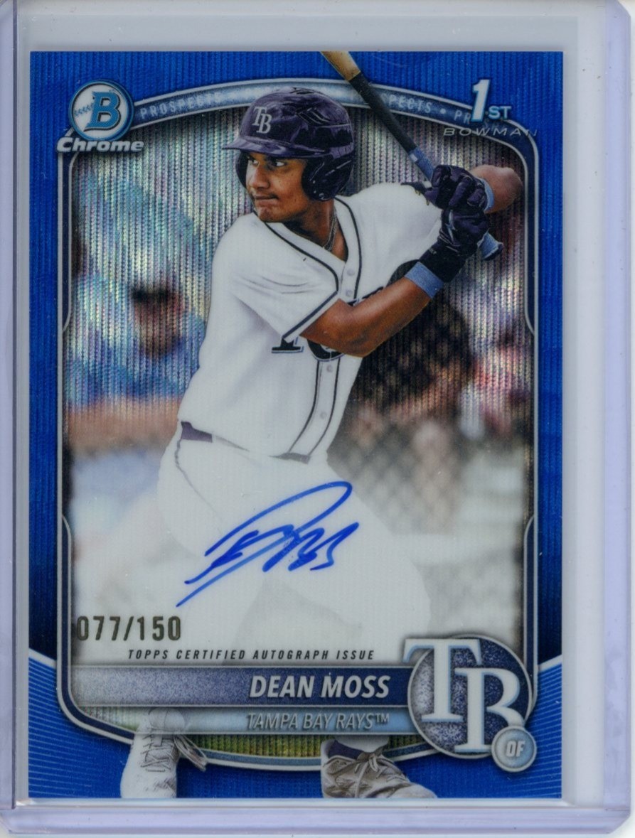 Dean Moss 2025 Bowman Draft 1st Chrome Prospect Auto Blue Wave Refractor /150