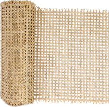 16" X9.8Ft Natural Rattan Cane Webbing, Woven Open Mesh Cane Net Roll for DIY Ca