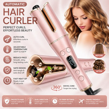 Automatic Hair Curler with LCD Display 1 Rotating Barrel, 4 Heat Settings, 3