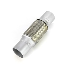 QWORK 2.25" x 6" x 10" Stainless Steel Exhaust Flex Pipe Weld-On Double Braid