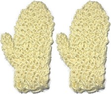 2 Pack 100 Natural Exfoliating Sisal Fiber Loofah Glove Mitt Mitten - Bath Spon