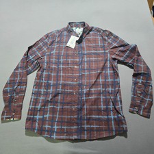 Ps Paul Smith Mens Regular fit Long Sleeve Button-Up Shirt large Red Blue Plaid