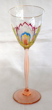 Theresienthal Jugendstil transluzent emailliertes Römer Wein Hock Glas. um 1905