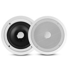 8 Ceiling Wall Mount Speakers - Pair of 2-Way Midbass Woofer 8 in, White