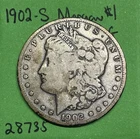 1902-S Morgan Silver Dollar $1 VG Very Good US Coin Better Date