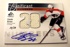 2011-12 SP UD SIGNIFICANT NUMBERS GU PATCH CLAUDE GIROUX /28 AUTO FLYERS #SN-CG