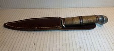 VINTAGE WESTERN WEST-CUT FIXED BLADE KNIFE & LEATHER SHEATH