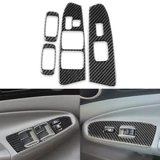 4Pcs Real Carbon Fiber Window Lift Switch Panel Cover For Toyota Tacoma 2005-11