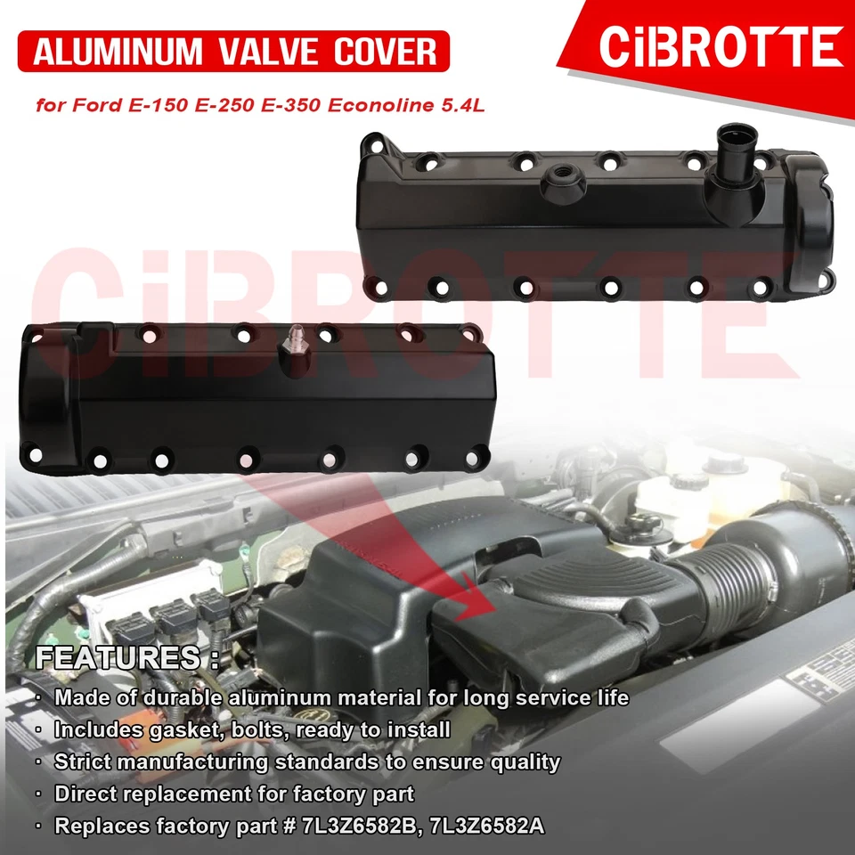 2x Juego de cubierta de válvula de aluminio para Ford Expedition E-150 E-250 E-350 Econoline 5,4 L Foto 2 de 4