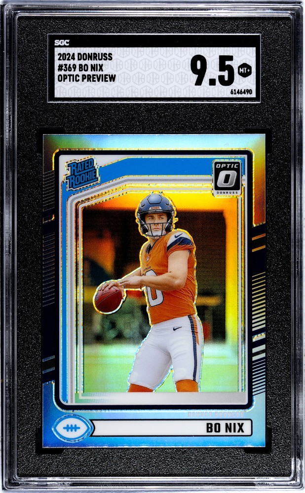 BO NIX HOLO!! 2024 Donruss Optic Preview Rated Rookie #369 (RC) SGC 9.5 Broncos