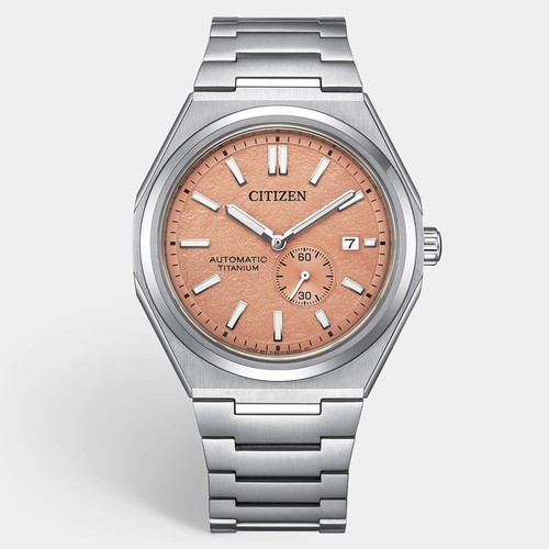 Citizen Zenshin NJ018080Z Salmon Dial Duratect Super Titanium Mens Wristwatch