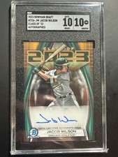 Topps 2023 Bowman Draft Chrome Class of 2023 Auto Jacob Wilson SGC 10 Athletics
