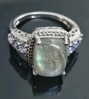 925 STS Stamped: Sterling Silver, Labradorite+Tanzanite Colored Gemstones Ring — photo 4