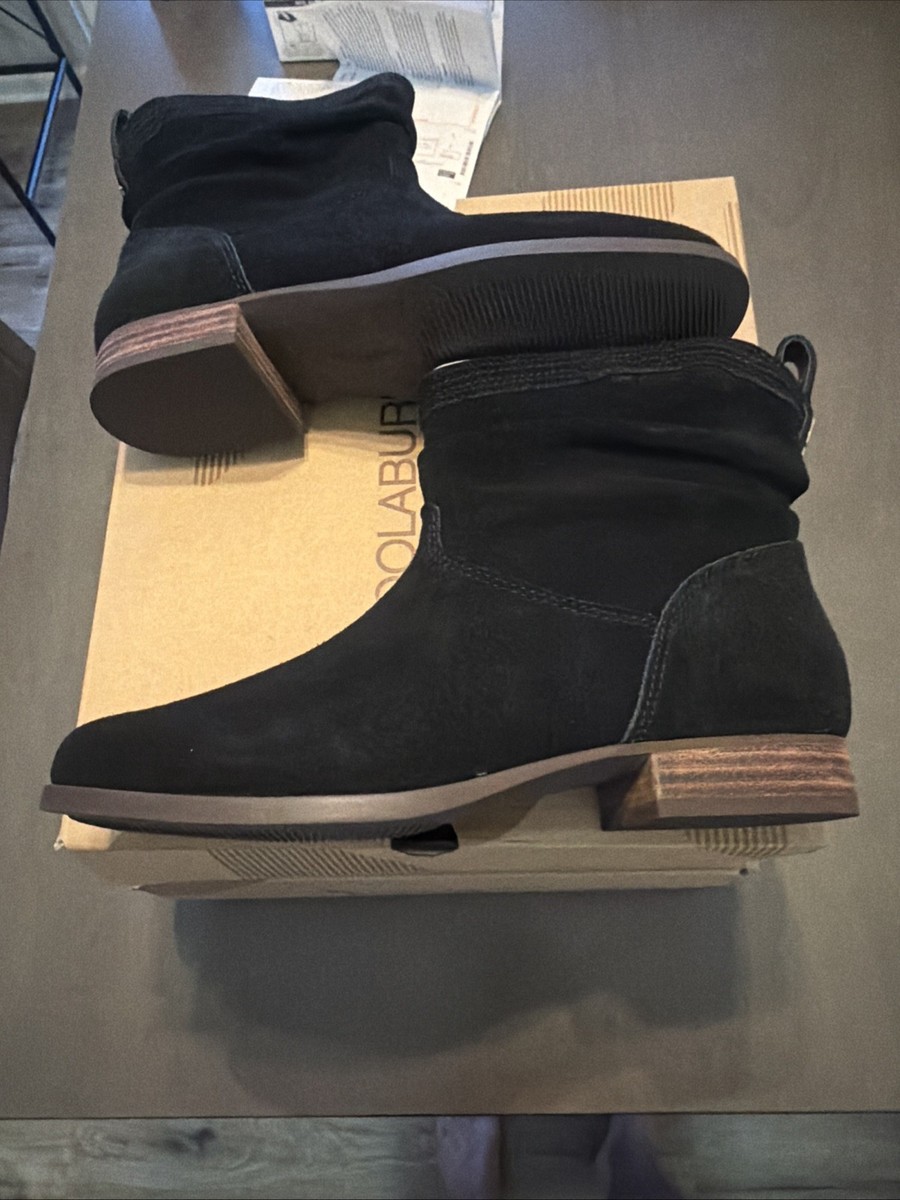 Koolaburra by Ugg Lorelei Slouch Black Suede Ankle Boots Booties Sz 6