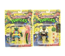 TEENAGE MUTANT NINJA TURTLES SLAP SHOT LEO & SEWER SURFER MIKEY PLAYMATES TMNT 