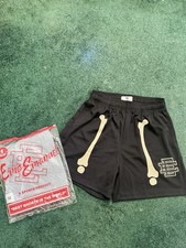 Eric Emanuel Men's Black Mesh Shorts Logo Drawstring Elastic Waist Size M