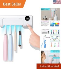 UV Toothbrush Cleaner, Timer Function, Rechargeable Tooth Brush Holder Wall-M...