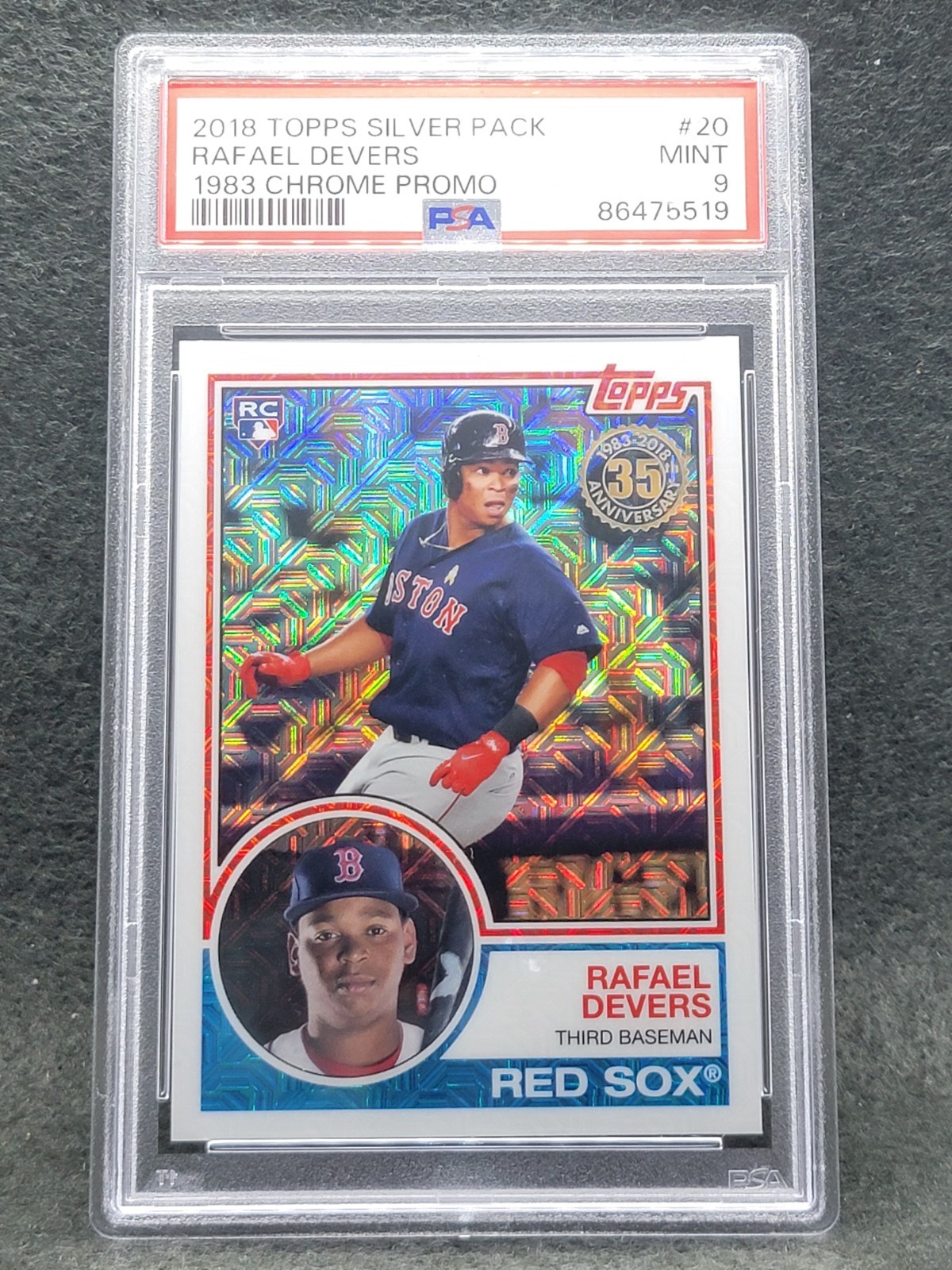 2018 Topps Silver Pack Rafael Devers 1983 Chrome Promo Mojo #20 PSA 9 RC a~Z