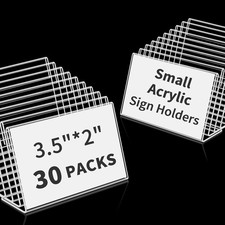 30 PCS Small Acrylic Sign Holder 3.5" x 2", Mini Acrylic Food Sign Labels for...