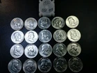 1950 Franklin Half Dollar BU 90% Fine Silver. 20 Coin Roll.